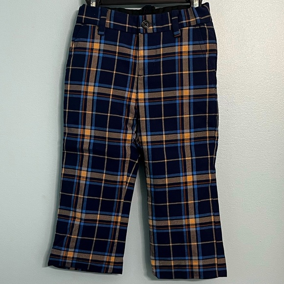 Janie and Jack Boys 18-24 Mo Navy Tartan Plaid Dress Pants - Picture 1 of 9
